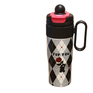 Vaso Térmico de Acero Inoxidable 304 con Aislamiento al Vacío, Diseño Portátil con Doble Pajita, Estampado de Dibujos Animados de Alto Valor, Mantiene la Temperatura de 12 a <span class=keywords><strong>24</strong></span> <span class=keywords><strong>Horas</strong></span> - Product Image 5