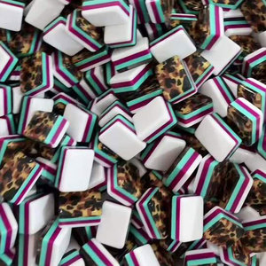 Juego de Fichas de Mahjong Americanas de 4 Capas, Personalizadas, en Color Verde Esmeralda, Negro, Rosa, Azul, Verde Tortuga, Morado Perlado, para Viaje - Product Image 5