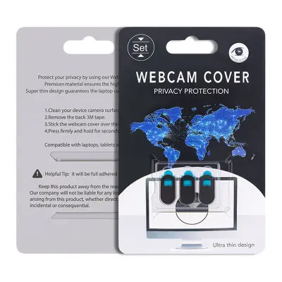 Logo personnalisé pour ordinateur portable Webcam Cover Slider,3 Pack plastique Webcam Privacy Cover