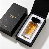 Vente en gros de flacons de parfum rectangulaires en verre de 60 ml/80 ml/100 ml avec bouchons en acrylique, surface mate, impression à l'écran, boîte cadeau