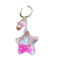 Porte-clés Bouteille de Lait Licorne Flottante, Mode Fille, Cœur, Liquide, Sable Mouvant, Huile, Bouteille à Flottaison, Pendentif