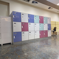 Easylocker Casier d'étudiant personnalisé en plastique ABS à grain de bois élevé avec serrure électronique pour la salle de sport et le bureau