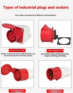 Công nghiệp 3-core 4-core 5-Lỗ ba pha <span class=keywords><strong>220V</strong></span>/380V không thấm nước hàng không cắm với 3 cổng USB đầu ra 16A/32A 5 AC cửa hàng - Product Image 4