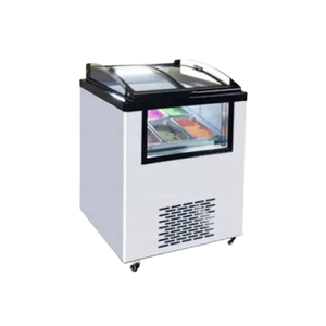 Vitrine Réfrigérée à Porte Coulissante Plate pour Crèmes Glacées, Boîte à Lumière LED, Congélateur de Haute Qualité à Porte Ouverte pour Présentation de Gâteaux et Crèmes Glacées, Refroidissement - Product Image 1