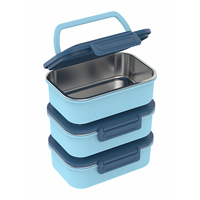 Lonchera Bento de Acero Inoxidable 304 con Múltiples Compartimentos Sellados para Mantener la Comida Fresca, Contenedor de Almuerzo para Niños, Estudiantes y Cantina