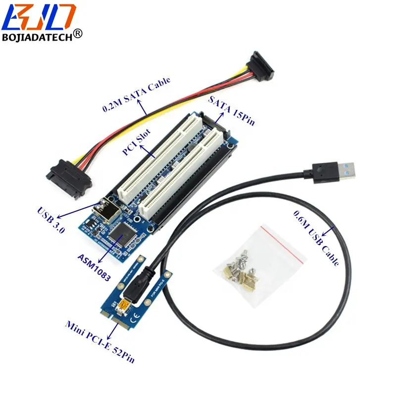 Mini PCI-E MPCIe için 2 PCI yuvası genişletme dönüştürücü kartı ses vergi kontrolü için yakalama ses seri paralel kart