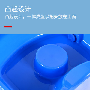 Bassin de lavage pour personnes âgées alitées, femmes enceintes, usage domestique, en plastique bleu, avec support pour le cou - Product Image 2