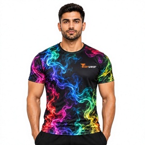 T-shirt de sublimation pour hommes, vêtements de sport personnalisés, vente en gros, maillot de performance athlétique imprimé intégralement, uniforme d'équipe, entraînement en salle de sport - Product Image 1