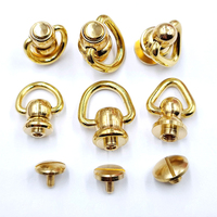 Anneaux à vis en laiton massif, forme triangulaire, anneaux rotatifs en D, boucles pivotantes, fermoirs 10/13/15 mm, accessoires de quincaillerie pour sac, pour accroche-sac