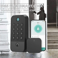 Cerradura Inteligente para Puerta, Impermeable, TTlock Slim, con Huella Dactilar, Wi-Fi, Código/Contraseña y Nube, para Puertas de Madera y Uso Doméstico
