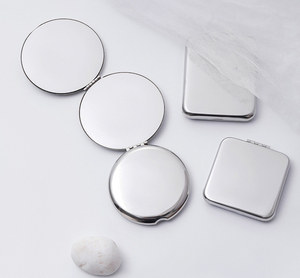 <span class=keywords><strong>Miroir</strong></span> de Maquillage Pliant Double Face Portable de Poche avec Logo Personnalisé, en Acier Inoxydable, Ouverture Magnétique, Forme Carrée ou Ronde - Product Image 5