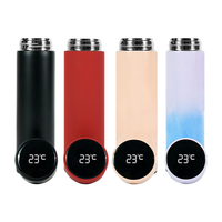 Termo Inteligente Digital de 500 ml al por Mayor, Botella de Agua Clásica de Acero Inoxidable 304 de Doble Pared con Pantalla LED de Temperatura