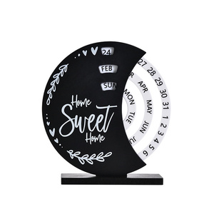 Calendario Perpetuo da Scrivania in Legno <span class=keywords><strong>Moderno</strong></span> e Resistente, Decorazione da <span class=keywords><strong>Ufficio</strong></span> da Appendere <span class=keywords><strong>per</strong></span> Natale - Product Image 2