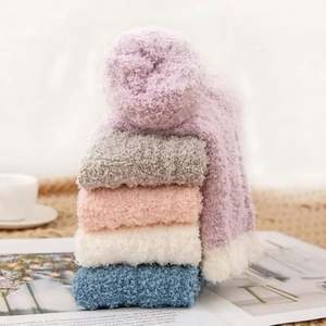 I-0225 Women Winter <b>Fleece</b> Fluffy Socks Girls Home Warm Cozy Wool Fuzzy Bed Floor Socks - Product Image 2