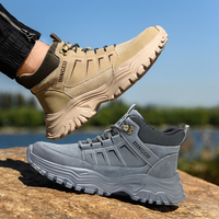 Chaussures de sécurité pour hommes en cuir véritable, à embout d'acier, semelle intermédiaire en Kevlar, anti-perforation, légères, pour le travail en extérieur – Meilleures ventes