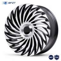 Jantes forgées sur mesure en alliage d'aluminium OEM 20 21 22 pouces, à rayons multiples, concaves, noir mat, pour SUV, berlines et camions