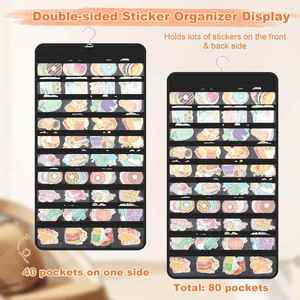 Organizador Colgante de Doble Cara, Portátil y Plegable, de Alta Resistencia, con 80 Bolsillos, para Exhibición de Tarjetas en Tiendas Minoristas, Exhibidor de Pared - Product Image 3
