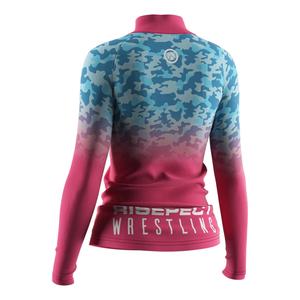 Ensemble de lutte léger personnalisé pour femmes, t-shirt respirant à manches longues et short pour la lutte et le fitness - Product Image 3