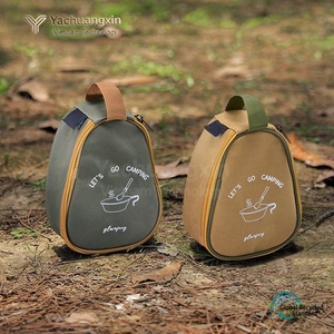 กระเป๋าเก็บของสำหรับตั้งแคมป์กลางแจ้ง ผ้าอ็อกซ์ฟอร์ด 19x14x7.8 ซม. กระเป๋าหิ้วพิมพ์ลาย Let's Go Camping สำหรับใส่ภาชนะบนโต๊ะอาหาร - Product Image 4