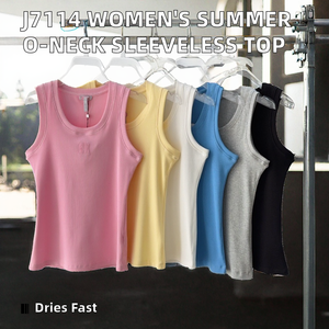 Camiseta sin mangas de verano para mujer, informal, con cuello redondo, tejido calado, teñido anudado, poliéster/algodón, de secado rápido y transpirable - Product Image 2
