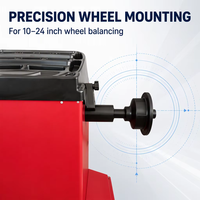 Équilibreuse de roues CB 2008, machine d'équilibrage de pneus automatique de 10 à 24 pouces avec laser et frein électromagnétique pour atelier de réparation automobile, garage
