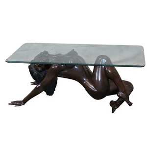 Decoración del hogar fundición desnuda hermosa Señora mujer bronce escultura Mesa Basse mesa de centro - Product Image 2