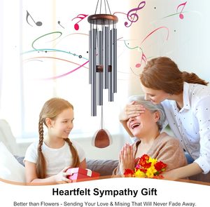 37-inch blue-gray aluminum garden wind chimes, classical music festival gifts, outdoor and indoor decorations - Product Image 3