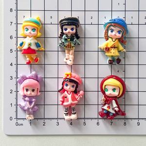 Accesorios de Resina con Pegamento en Crema para Manualidades con Tarjetas Pequeñas, Diseño de Niña con Lirios de Dibujos Animados, para Decorar Carcasas de Teléfono Móvil, Horquillas, Pegatinas para Refrigerador, para Navidad - Product Image 3