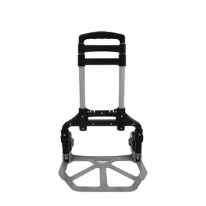 Uni-silent 75kg Portable Aluminium Two Wheels Folding Shopping Hand Trolley Cart Shopping Trolley Push Cart FHT75