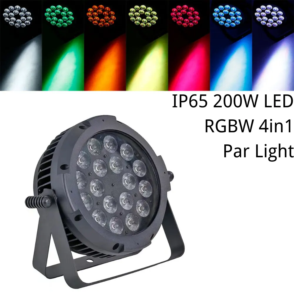 ไฟ LED 18X12W LED PAR uplight RGBW ไฟเวที DMX512สำหรับปาร์ตี้งานแต่งงานดิสโก้โชว์คลับคอนเสิร์ตฟลอร์เต้นรำ