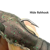 Leurre souple en silicone de 8 cm et 16 g, type larve d'écrevisse, avec odeur de poisson, pour la pêche au bar et à la carpe