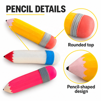 Jouet Squishy Géant en Forme de Crayon, 28cm, Doux, à Remontée Lente, Anti-Stress, Jouet Sensoriel Amusant pour le Bureau, Cadeau pour Tous