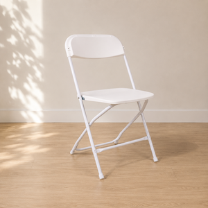 Silla Plegable de Plástico Blanca Moderna - Diseño Ligero y Resistente para Escuela, Granja, Taller y Uso en Exteriores - Product Image 1