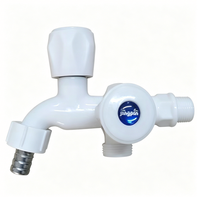 Robinet double sortie en plastique PP pour machine à laver et jardin, finition chromée, pour l'Amérique du Sud