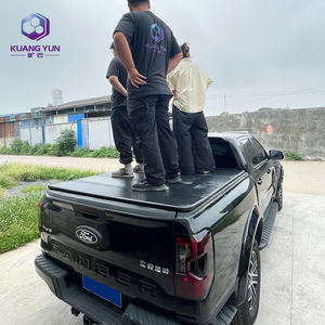 Cubierta de Caja de Carga Manual, Plegable en Cuatro Partes, de Aleación de Zinc y Aluminio, Negra, para <span class=keywords><strong>Ford</strong></span> F150/Silverado/Ranger 5.5FT, Impermeable, Antirrobo, Carga de 400 kg - Product Image 5