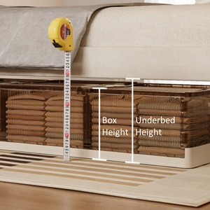 Caja <span class=keywords><strong>de</strong></span> almacenamiento <span class=keywords><strong>de</strong></span> plástico plegable cuadrada ODM <span class=keywords><strong>de</strong></span> 82cm con tapa <span class=keywords><strong>de</strong></span> PP, organizador <span class=keywords><strong>de</strong></span> sábanas y almacenamiento <span class=keywords><strong>debajo</strong></span> <span class=keywords><strong>de</strong></span> <span class=keywords><strong>la</strong></span> <span class=keywords><strong>cama</strong></span> <span class=keywords><strong>para</strong></span> ropa y ropa <span class=keywords><strong>de</strong></span> <span class=keywords><strong>cama</strong></span> 35L + - Product Image 4