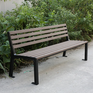 Banc d'extérieur commercial en bois résistant à l'eau pour parc, siège urbain en plastique et bois pour espace public - Product Image 6