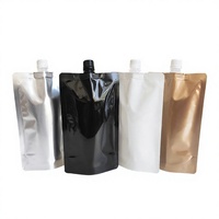 Pochette à bec verseur 500 ml, blanc, noir, or, argent, en aluminium multicouche épais, imprimée en héliogravure, pour emballage de vin, liquides et boissons