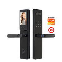 Cerraduras de puerta de timbre inteligente Wifi reconocimiento facial de huellas dactilares tarjeta IC contraseña llave mecánica cerradura automática cuerpo cerradura de puerta inteligente