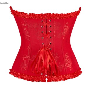 Corsetto da donna vintage taglie forti, elegante e classico, stile corte, con lacci posteriori regolabili, fiocco e broccato, con stecche e allacciatura. - Product Image 6