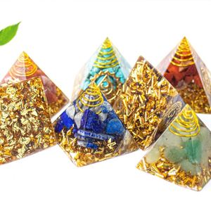 Chakra Crystal Resin Pyramid Model-Artistic 3cm Stylish <b>Ornament</b> for Home and Office Decor - Product Image 4