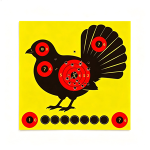 <span class=keywords><strong>Grouse</strong></span> Animal Reactive Schießzielscheibe 10-Ring Bullseye Hochsichtbare Papierscheibe für Indoor- und Outdoor-Schießübungen - Product Image 6