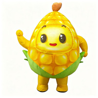 Costume gonflable personnalisé de maïs en peluche courte, motif pois de dessin animé, pour événements extérieurs, défilés et publicité, avec souffleur d'air inclus
