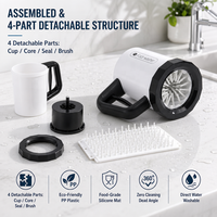 Nettoyeur de pattes de chien rotatif à pression manuelle, détachable, 360 degrés, en silicone, facile à nettoyer, pour chiens et chats