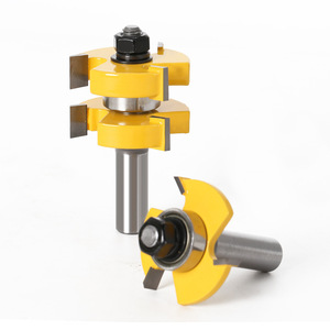 2 pièces <span class=keywords><strong>Fraise</strong></span> à rainurer pour bois TCT à dents en carbure, queue de 12 mm (1/2 po), avec roulement, pour raccordement de parquet CNC - Product Image 5