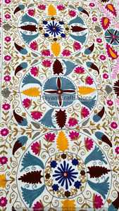 Embroidered Suzani Throw Suzani <b>Bedding</b> Queen Pink <b>Red</b> Suzani Very Large Suzani Blue Suzanis India Suzani Tashkent Suzani - Product Image 5
