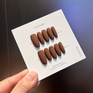 10PCS <span class=keywords><strong>Faux</strong></span> <span class=keywords><strong>Ongles</strong></span> Courts Faits Main à Coller, Couleur Unie Mate, en Acrylique, Vente en Gros - Product Image 5