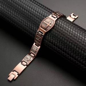 Elegante Juego de Pulseras de <span class=keywords><strong>Metal</strong></span> con Decoración de Cruz en Tono Rosa, Accesorio de Moda Diaria para Mujer - Product Image 4