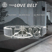 Catégorie de produit Nouvelle ceinture en cuir PU brillante pour femmes avec ceintures métalliques à boucle en acier LOVE