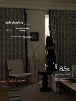 Cortinas Opacas Francesas de Nuevo Estilo, Modernas y Minimalistas, con Estampado, para Ventanas, Dormitorios, Balcones, con Protección Solar, Cortinas Keqiao
